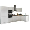 Bega BBK Cuisines Équipées|Afficher Blocs Cuisine<Bloc cuisine avec électroménager CORNWALL (cuisine d'angle-four-lave-vaisselle-réfrigérateur-micro-ondes-armoire coulissante) I