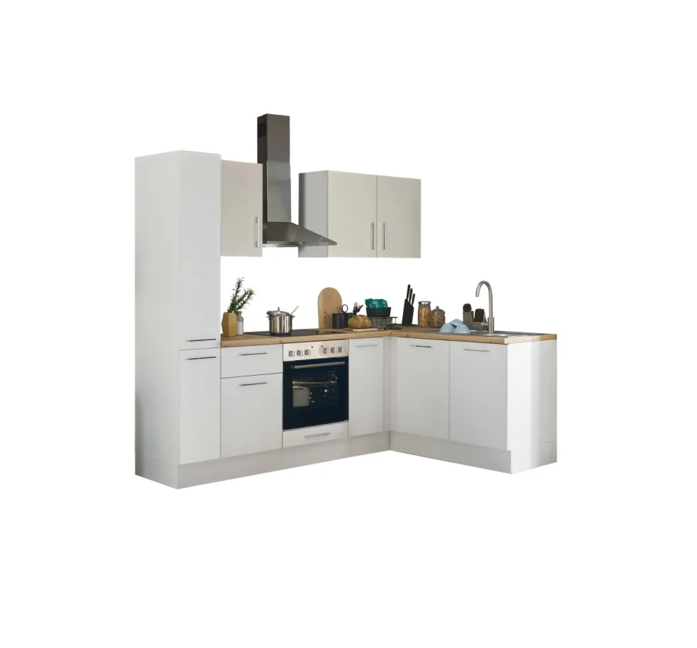 Bloc cuisine avec électroménager CORNWALL (cuisine d'angle-armoire coulissante) I
