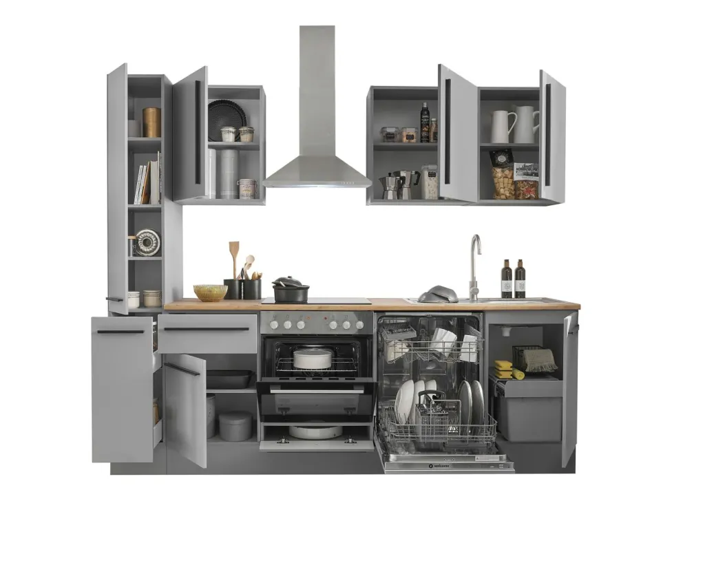 Bega BBK Cuisines Équipées|Afficher Blocs Cuisine<Bloc cuisine avec électroménager MANCHESTER (bloc cuisine-armoire coulissante) I