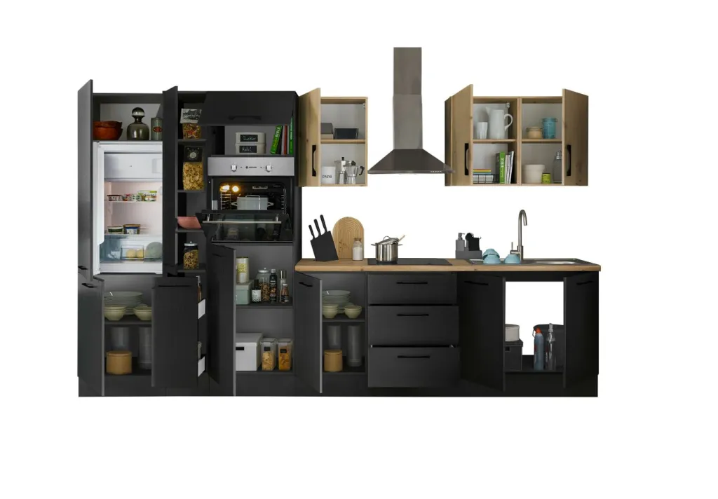 Bega BBK Cuisines Équipées|Afficher Blocs Cuisine<Bloc cuisine avec électroménager CORNWALL (bloc cuisine-four-réfrigérater-armoire coulissante) VII