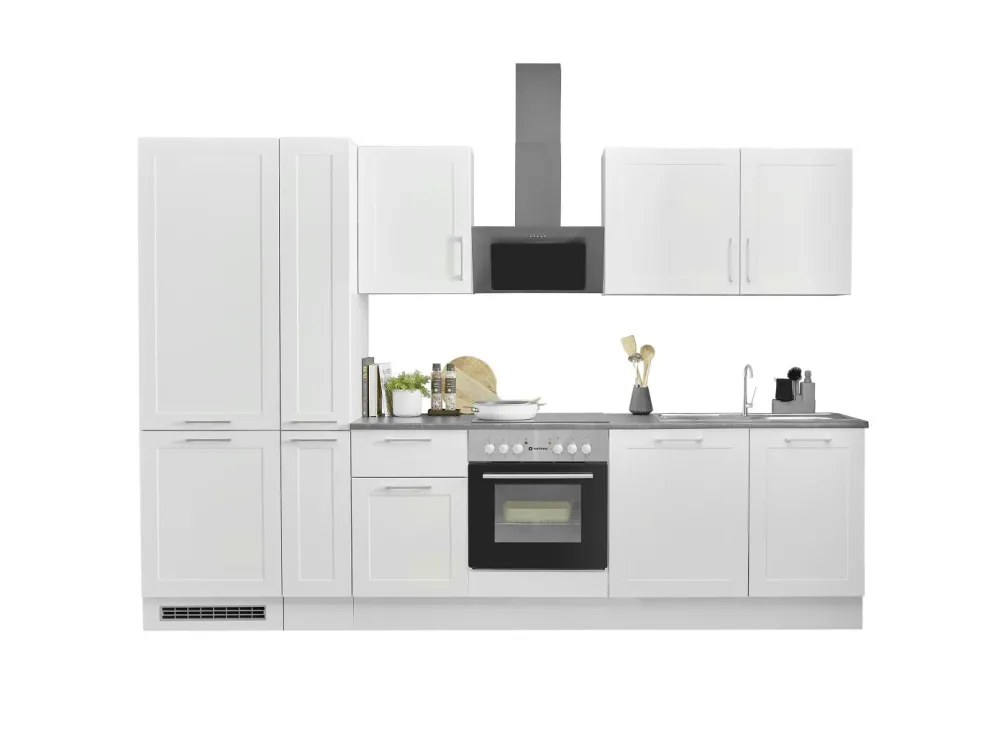 Bloc cuisine avec électroménager HASTINGS (bloc cuisine-frigo-armoire coulissante) I
