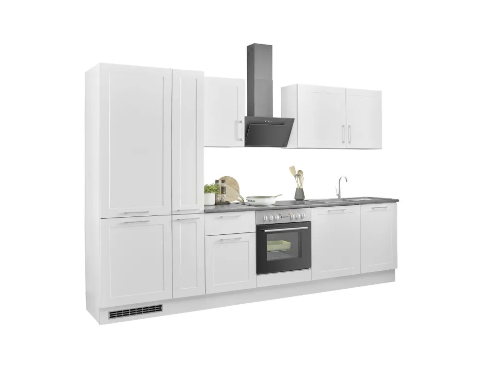 Bloc cuisine avec électroménager HASTINGS (bloc cuisine-frigo-armoire coulissante) I