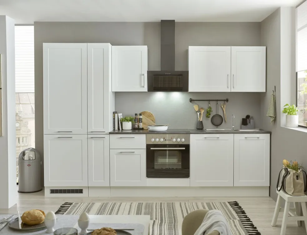 Bloc cuisine avec électroménager HASTINGS (bloc cuisine-frigo-armoire coulissante) I