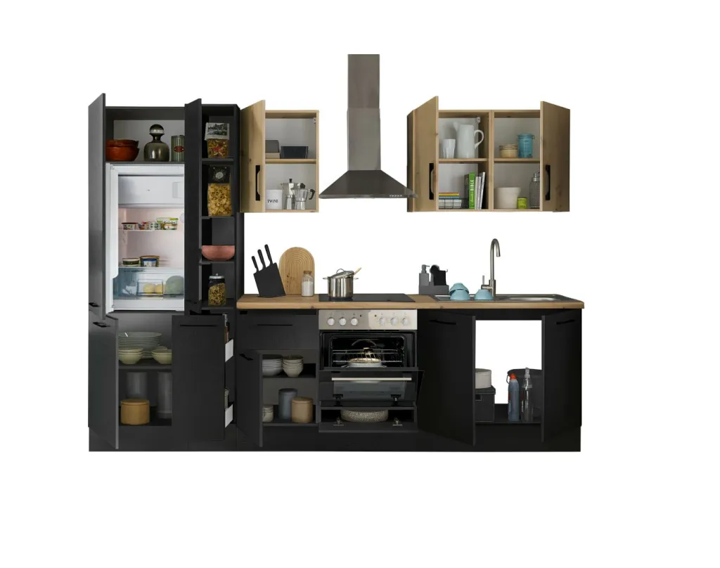 Bega BBK Cuisines Équipées|Afficher Blocs Cuisine<Bloc cuisine avec électroménager CORNWALL (bloc cuisine-réfrigérateur) V