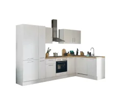 Bega BBK Cuisines Équipées|Afficher Blocs Cuisine<Bloc cuisine avec électroménager CORNWALL (cuisine d'angle-lave-vaisselle-réfrigérateur-armoire coulissante) I