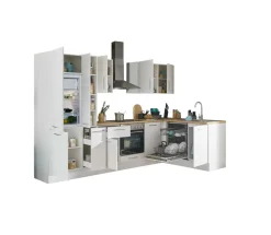 Bega BBK Cuisines Équipées|Afficher Blocs Cuisine<Bloc cuisine avec électroménager CORNWALL (cuisine d'angle-lave-vaisselle-réfrigérateur-armoire coulissante) I