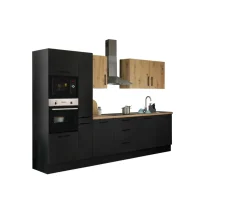 Bloc cuisine avec électroménager CORNWALL (bloc cuisine-four-lave-vaisselle-micro-ondes-armoire coulissante) III
