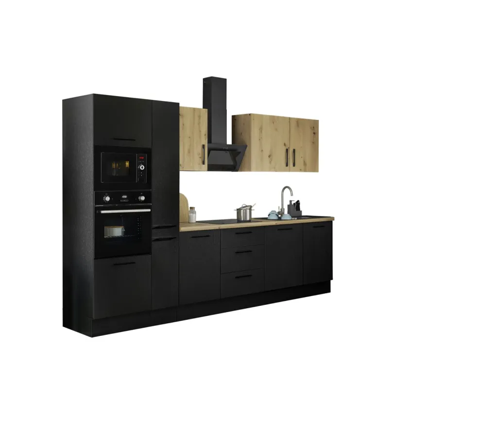 Bloc cuisine avec électroménager CORNWALL (bloc cuisine-four-lave-vaisselle-micro-ondes-armoire coulissante) IV