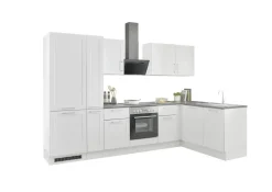 Bloc cuisine avec électroménager HASTINGS (cuisine d'angle-frigo-armoire coulissante) I