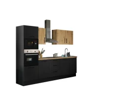 Bloc cuisine avec électroménager CORNWALL (bloc cuisine-four-micro-ondes) V