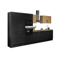 Bega BBK Cuisines Équipées|Afficher Blocs Cuisine<Bloc cuisine avec électroménager CORNWALL (bloc cuisine-four-réfrigérateur-micro-ondes-armoire coulissante) III
