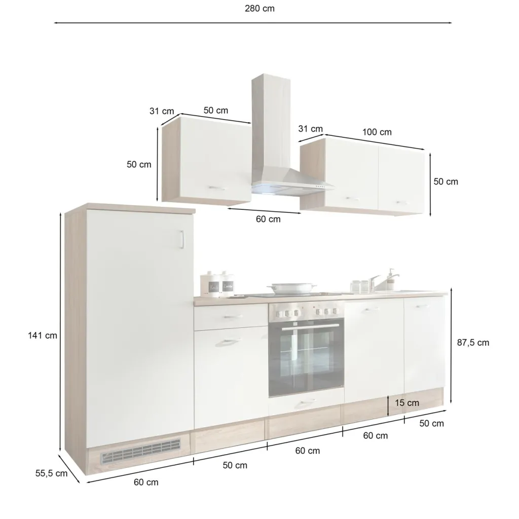 Bega BBK Meubles De Cuisine Andy|Cuisines Équipées<Bloc cuisine avec électroménager ANDY II