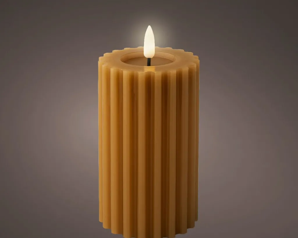 Kaemingk Bougies<Bougie LED en cire véritable STRIPE