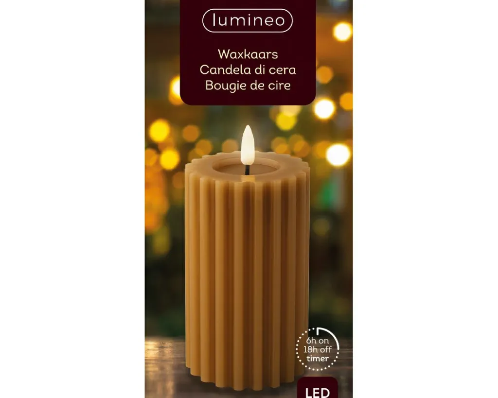 Kaemingk Bougies<Bougie LED en cire véritable STRIPE