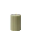 Bougie LED en cire véritable aspect rainuré STRIPE