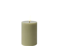 Bougie LED en cire véritable aspect rainuré STRIPE