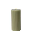 Bougie LED en cire véritable aspect rainuré STRIPE