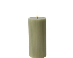 Bougie LED en cire véritable aspect rainuré STRIPE