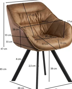 Skyport Chaises À Accoudoirs|Chaises 4 Pieds<Chaise de salle à manger PHU YA-U
