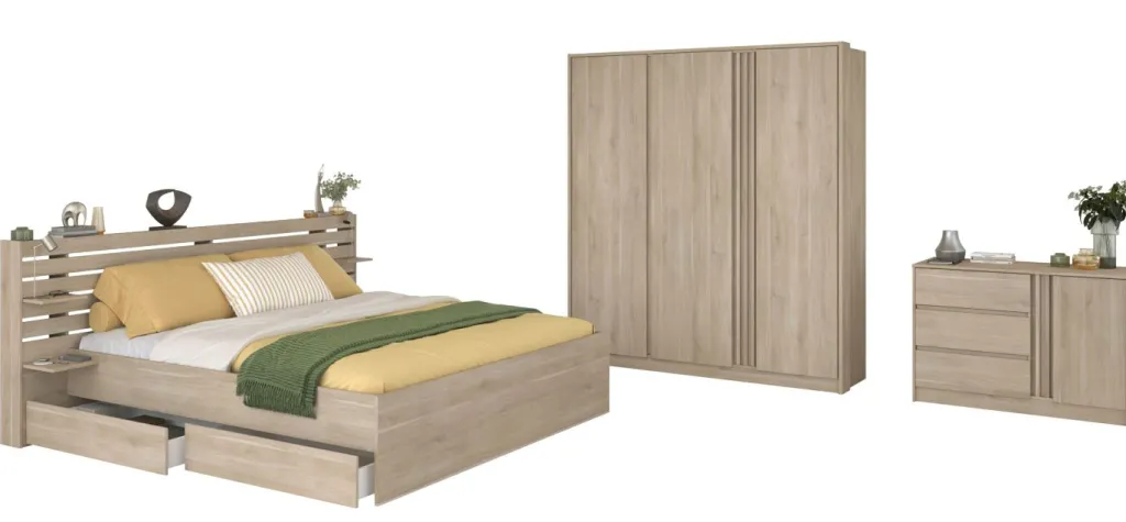 Parisot Chambres Complète<Chambre à coucher 3 éléments MIAMI 27