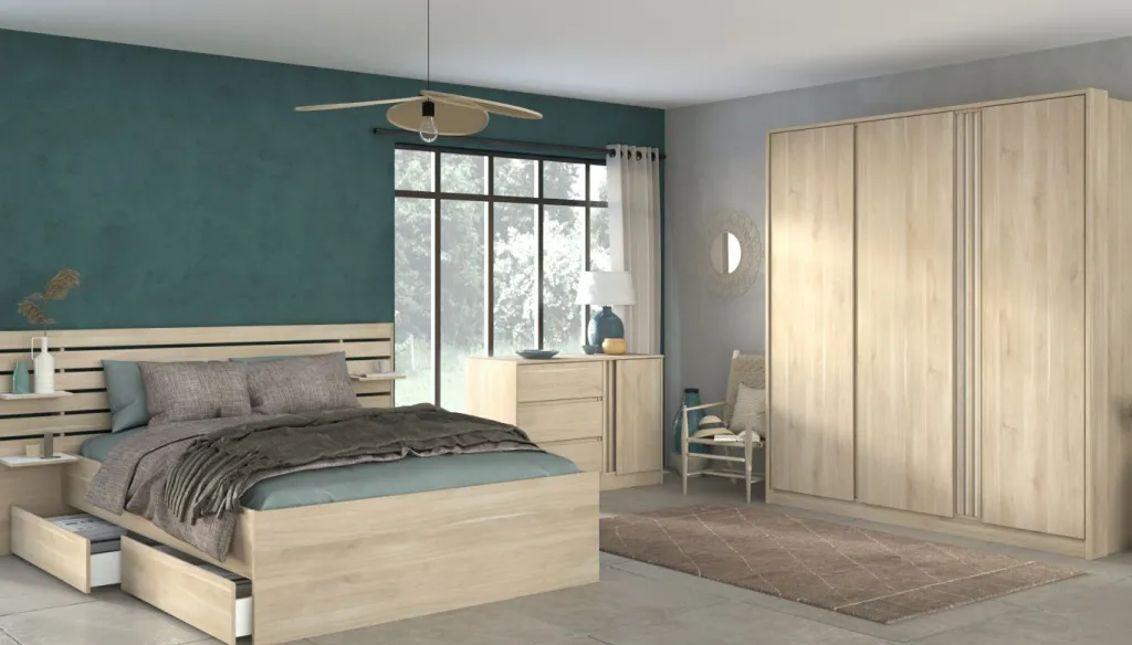 Parisot Chambres Complète<Chambre à coucher 3 éléments MIAMI 27