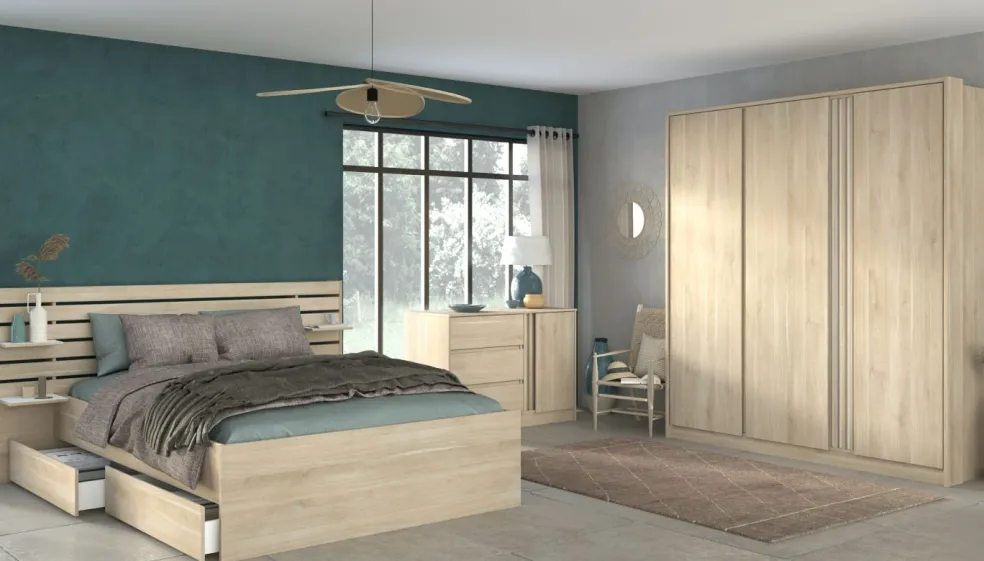 Chambre à coucher 3 éléments MIAMI 21