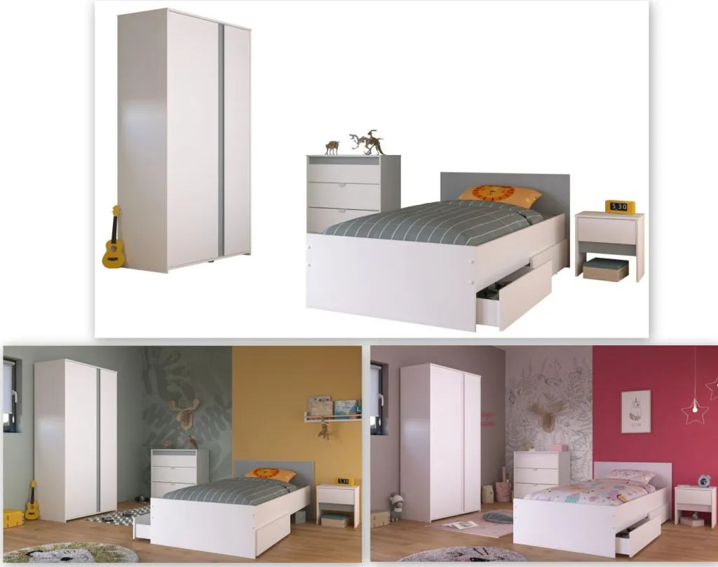 Enfant Parisot Chambres D'Enfant Completes<Chambre junior 6 éléments PIROUETTE 22