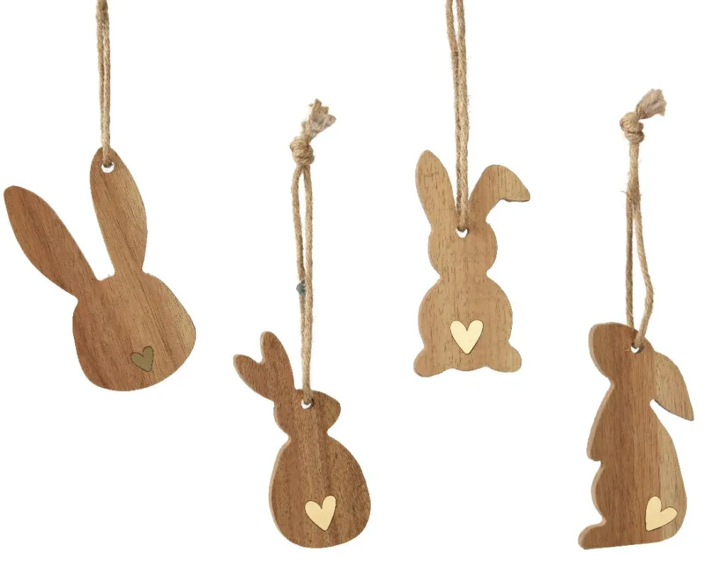 Kaemingk Pâques|Figurines Décoratives<Décoration à suspendre en bois lièvre EASTER