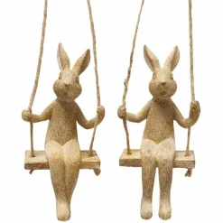 Boltze Figurines Décoratives|Pâques<Décoration à suspendre lièvre sur balançoire HOPPI