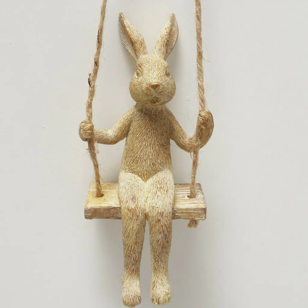 Boltze Figurines Décoratives|Pâques<Décoration à suspendre lièvre sur balançoire HOPPI
