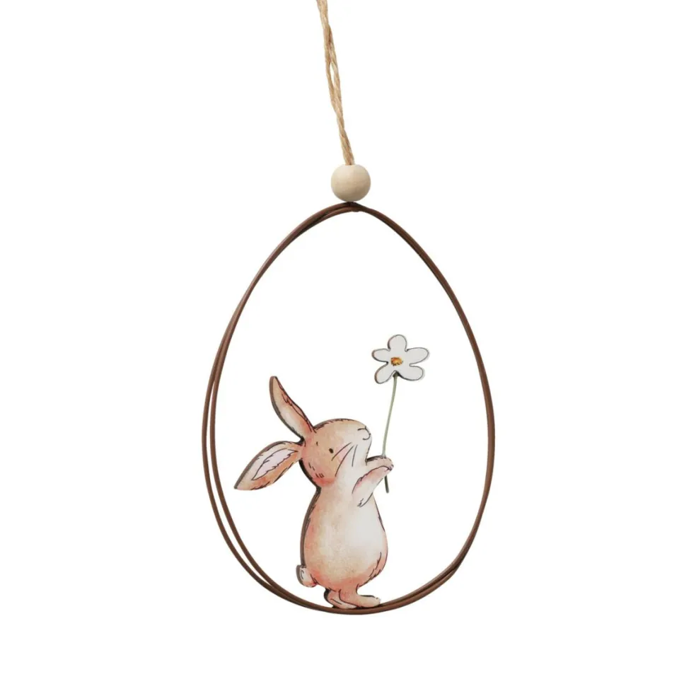 Décoration à suspendre lièvre dans œuf CHARMY
