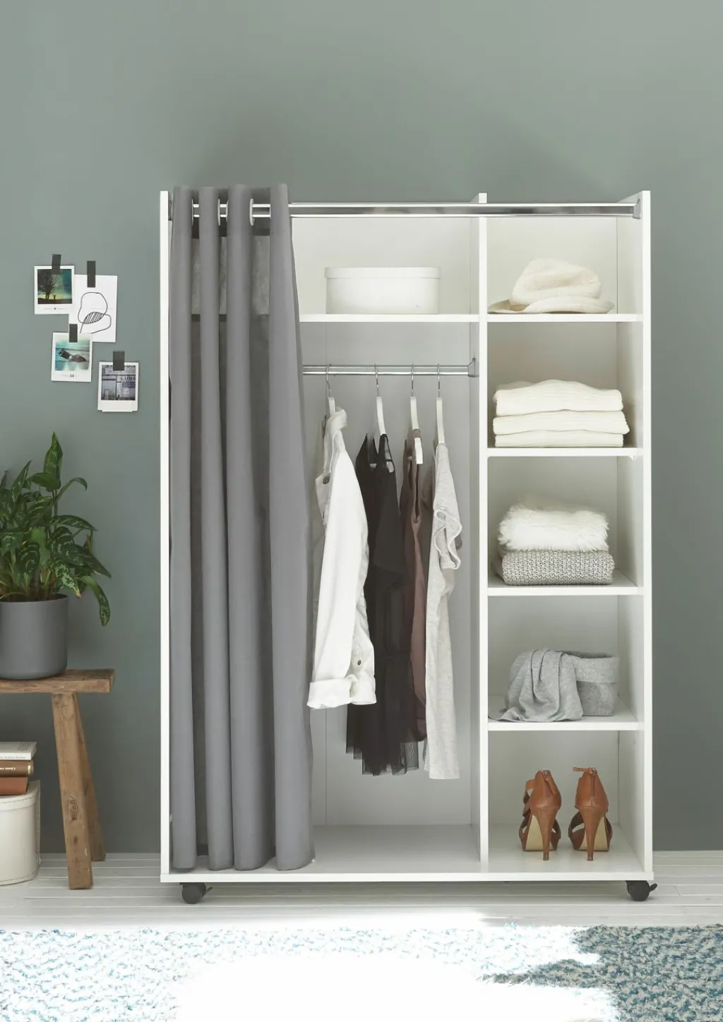 Pol-Power Armoires Multifonctions<Dressing avec rideau en tissu JENKE