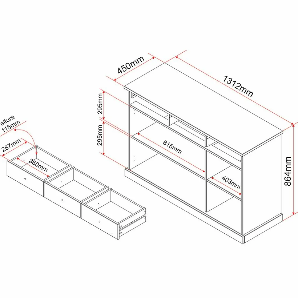 Inter Link Bahuts|Commodes Combinées<Enfilade LUZERNA 4.1