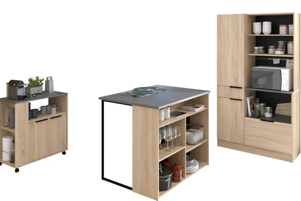 Ensemble de meubles de cuisine avec buffet PORTLAND 3