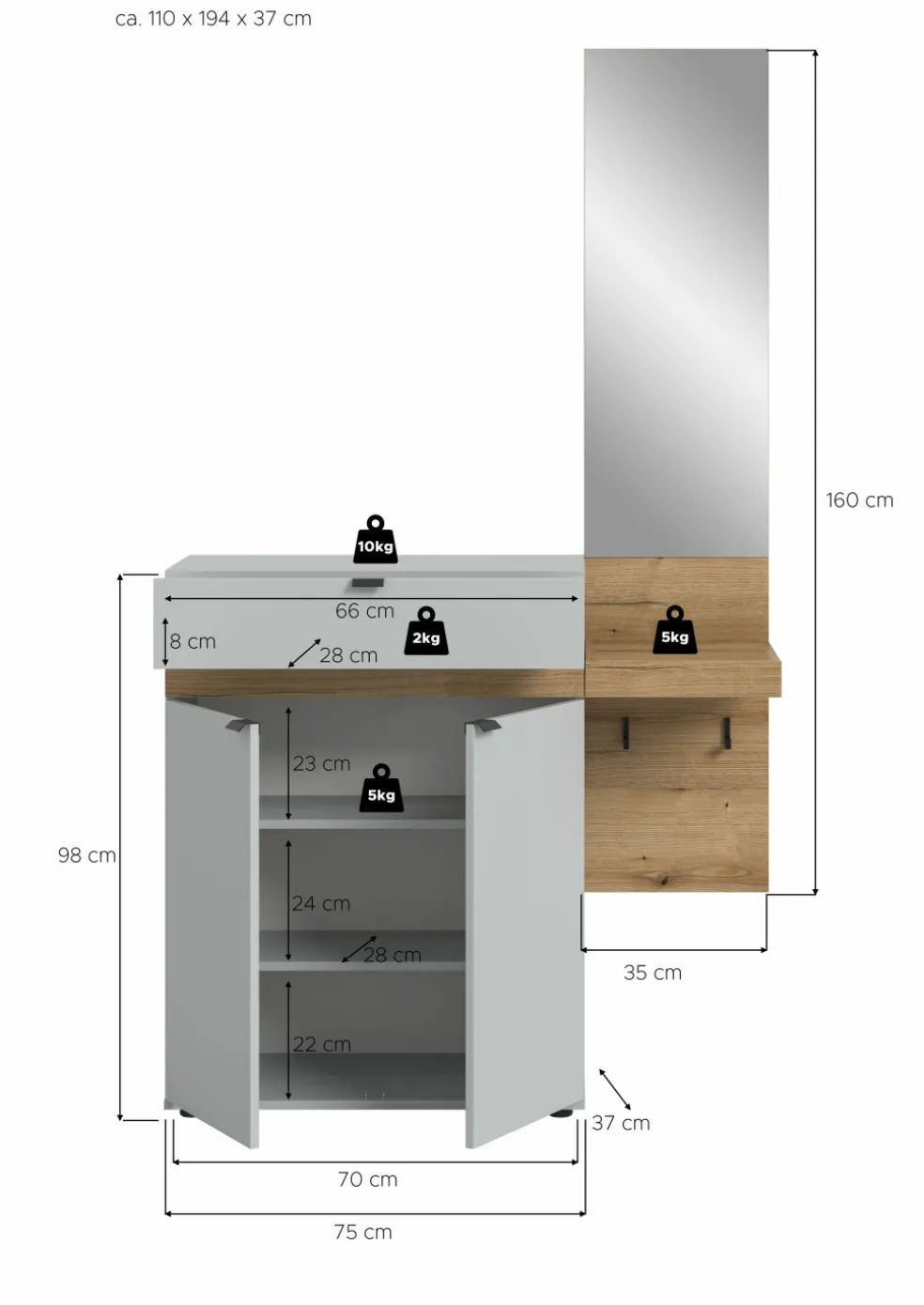 Ensemble vestiaire 2 éléments NARO
