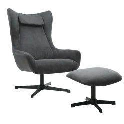 Salesfever Fauteuils Rembourrées|Fauteuils À Oreilles<Fauteuil avec repose-pied 367841