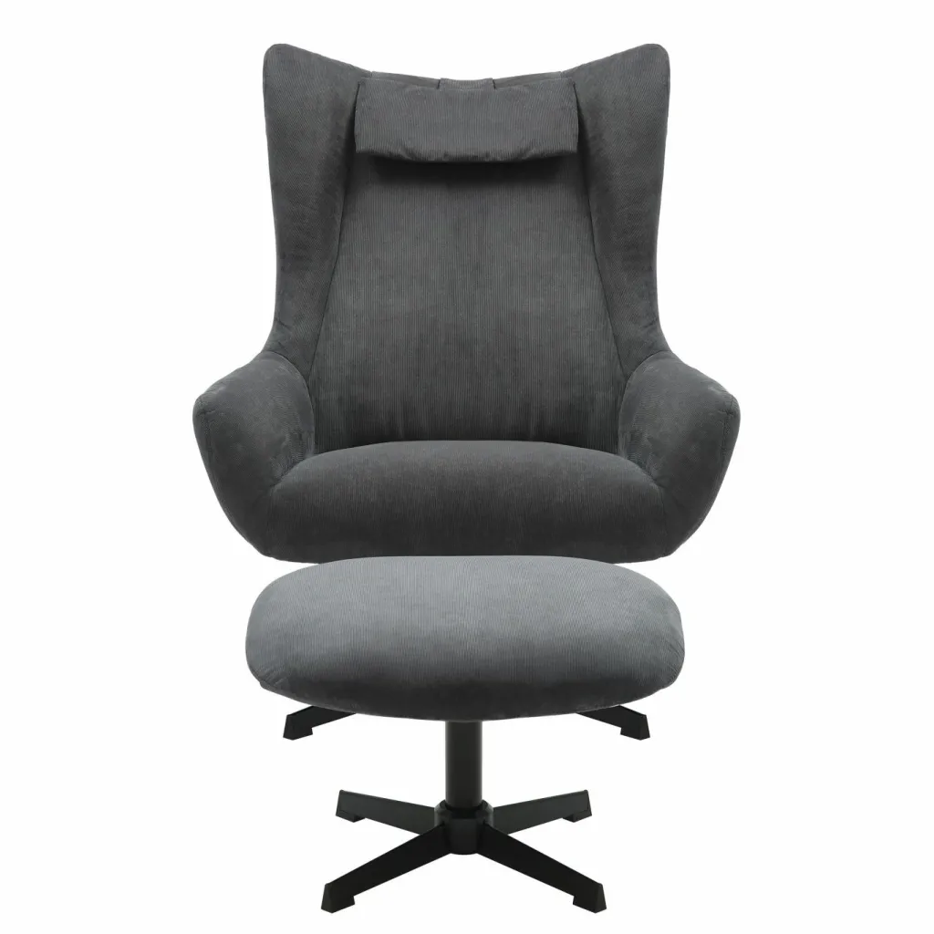Salesfever Fauteuils Rembourrées|Fauteuils À Oreilles<Fauteuil avec repose-pied 367841