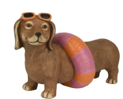 Figurine teckel avec bouée BODO