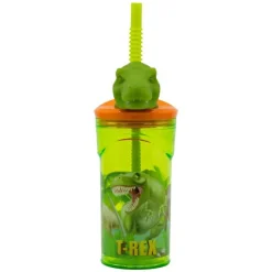 Gourde 3D Dino avec paille REX