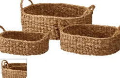 Grand panier ovale en jonc de mer EH