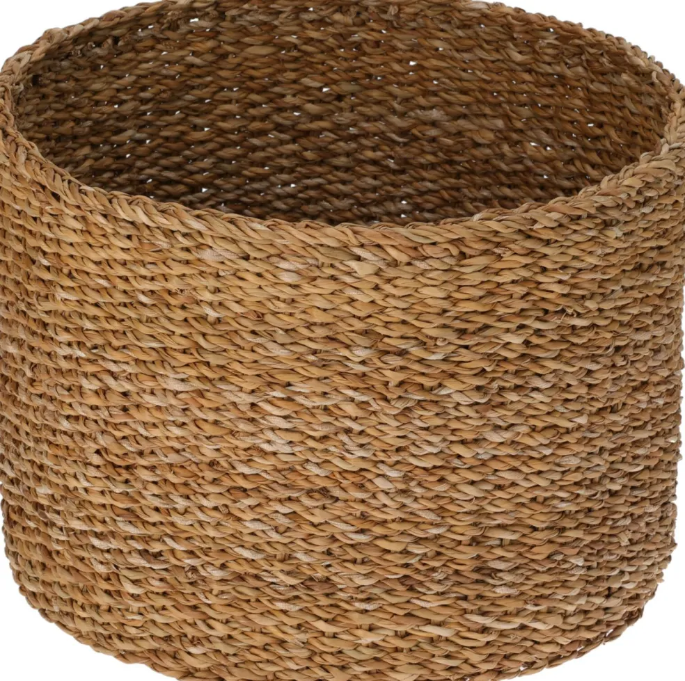 Grand panier rond en jonc de mer EH