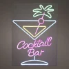 LED néon verre à cocktail avec inscription NEON