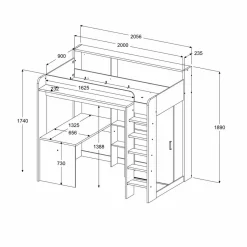 Enfant Parisot Lits Simple|Lits Mezzanine<Lit mezzanine HIGHER 1a