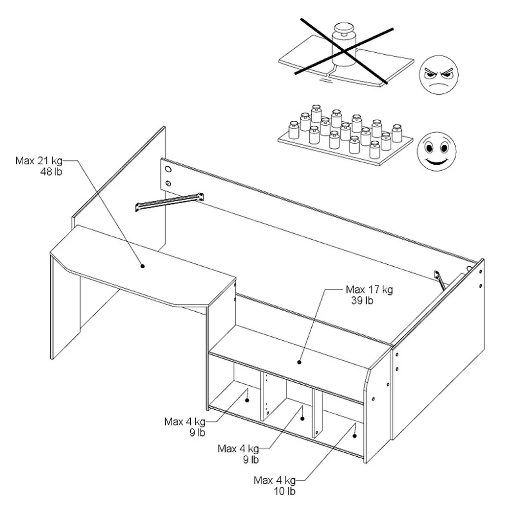 Enfant Parisot Lits Simple|Lits Mezzanine<Lit mezzanine JADE 1