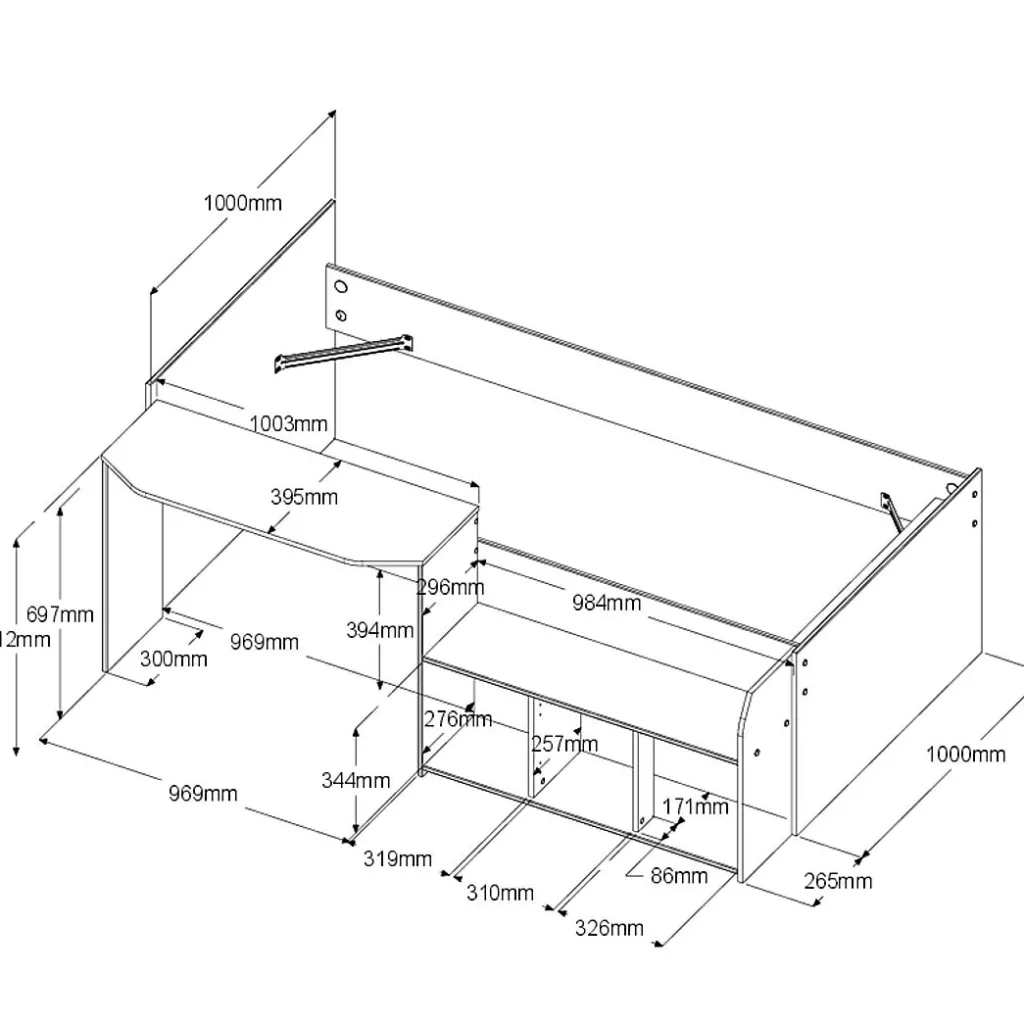 Enfant Parisot Lits Simple|Lits Mezzanine<Lit mezzanine JADE 1