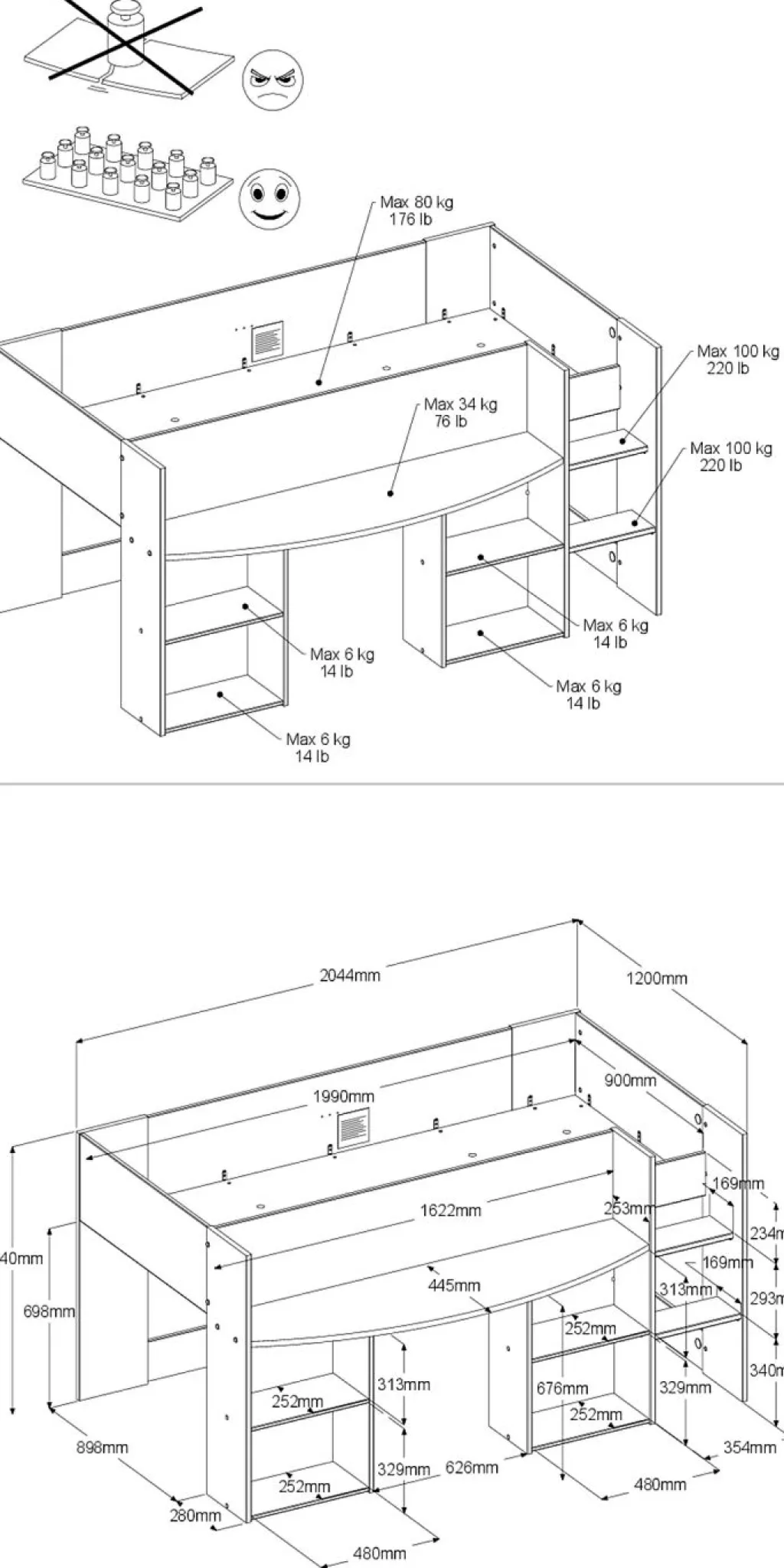 Enfant Parisot Lits Simple|Lits Mezzanine<Lit mezzanine PIROUETTE 1