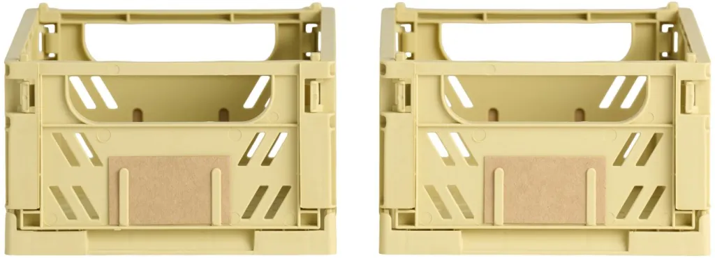 Schou Company Boîtes Pliantes|Boîtes<Lot de 2 caisses pliables ton jaune DAY