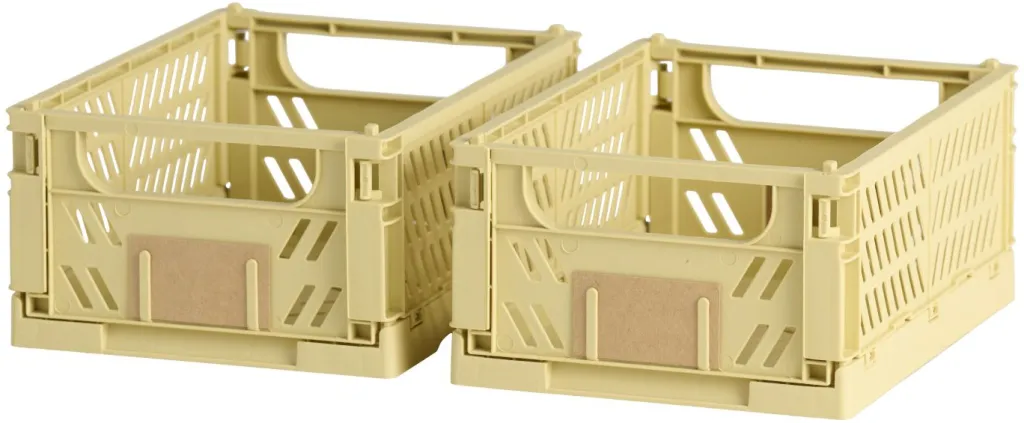 Schou Company Boîtes Pliantes|Boîtes<Lot de 2 caisses pliables ton jaune DAY
