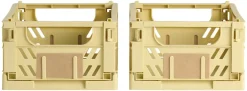 Lot de 2 caisses pliables ton jaune DAY