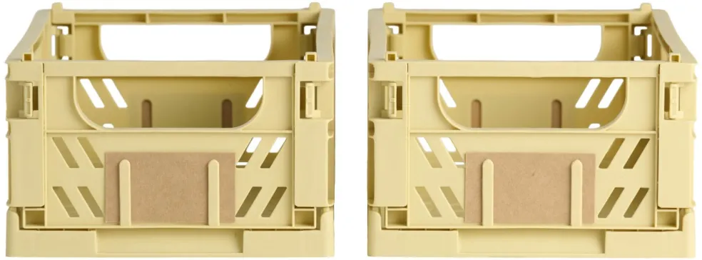 Lot de 2 caisses pliables ton jaune DAY